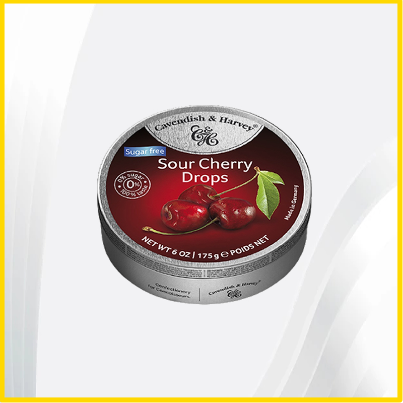 CAVENDISH & HARVEY Sugar Free Sour Cherry Drops, 175g